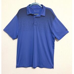 Under Armour HeatGear Polo Shirt XL Performance Blue Loose Fit Athletic Golf Top